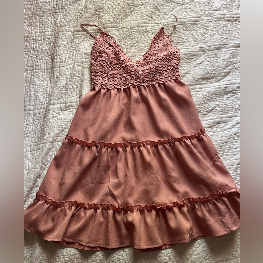 rose pink flower dress